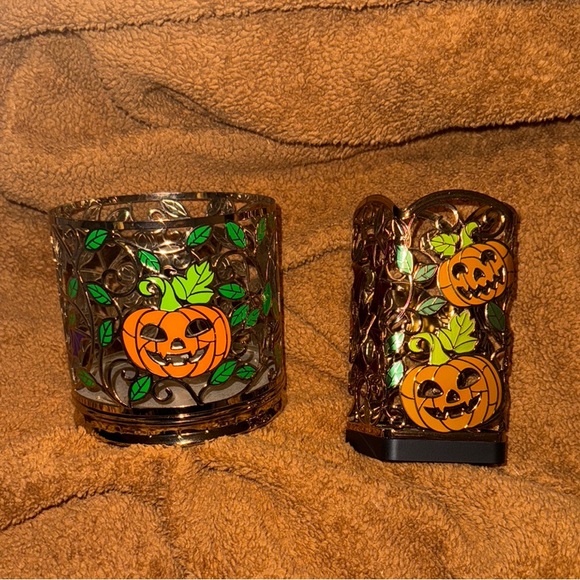 Bath & Body Works Candle & Soap Holder - Rose Skulls & Pumpkins - Picture 2 of 4